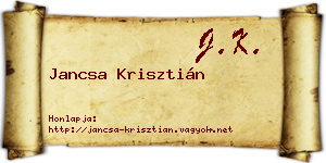 Jancsa Krisztián névjegykártya