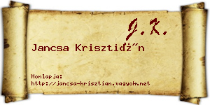 Jancsa Krisztián névjegykártya
